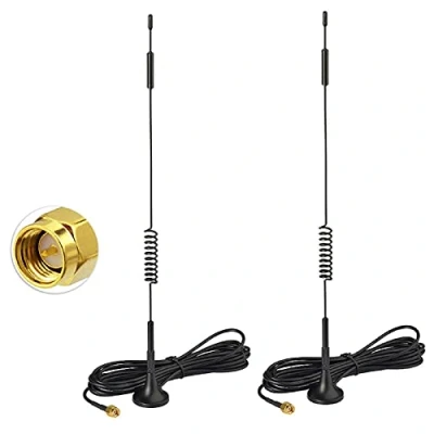Imagen de Bingfu Antena 4G LTE SMA Base Magnética MIMO 7dBi (2 Paquete) para Orange Vodafone Yoigo Huawei Netgear Punto Acceso Módem Puerta Enlace Enrutador Cámara Seguimiento