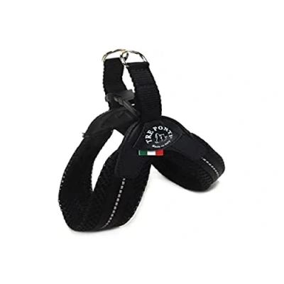 Imagen de Tre Ponti Fibbia Arnés de Malla para Perro pequeño, 2 cm, Color Negro