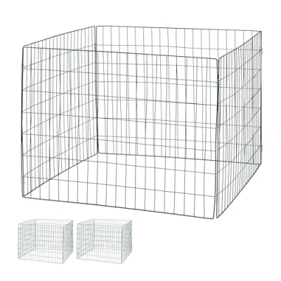 Imagen de Relaxdays Set de 3 Compostadores, Compostadora Jardín, Contenedor Compost, Acero, 560 L, 70 x 90 cm, Verde Oscuro