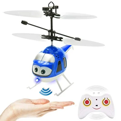 Imagen de helicóptero teledirigido con giroscopio y luz LED, mini para niños, juguete de vuelo interior, niños a partir 6 años