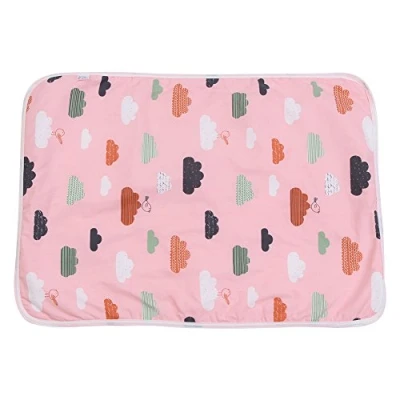 Imagen de Almohadilla de Colchón Cuna Bebé Infant Funda Algodón Orina Alfombra Impermeable Pañales Protector Hoja Cama Almohadillas para Orejas Lavable Incontinencia Reutilizables(Cloud)