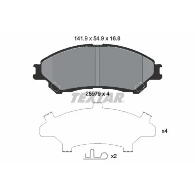 Imagen de TEXTAR 2597901 Juego de pastillas freno con avisador acústico desgaste accesorios SUZUKI: Vitara IV SUV, SX4 II S Cross
