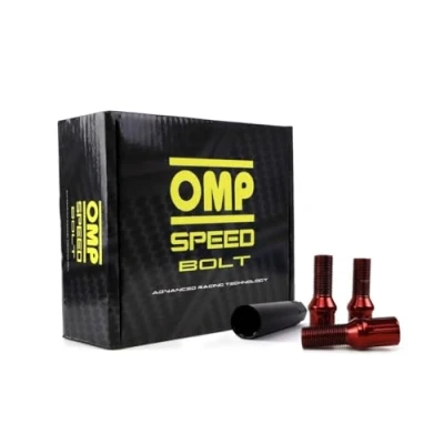 Imagen de OMP SPEED Set 20 Tornillos de Rueda con Metrica M14X1.25 Llave 17/19 Largo Roscado 27MM Color Rojo y Material DIN 10.9