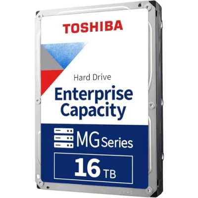 Imagen de Toshiba MG Series MG08ACA16TE Disco duro interno para servidor (16 TB, 3,5 pulgadas, SATA 6 Gb/s, 7200 RPM, 512 MB, caché 24/7)