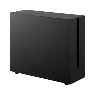 Imagen de YAMAZAKI 5404 TOWER Caja de cables con ruedas, negro, acero, diseño minimalista, 15 x 40 34,5 cm (L An Al)