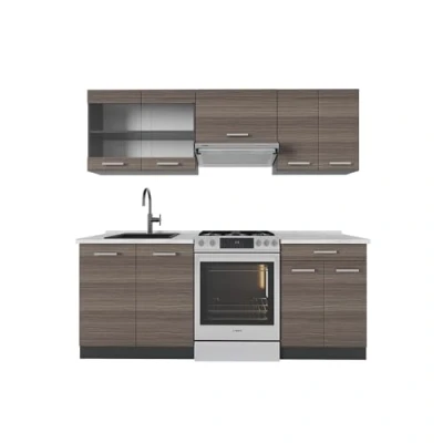 Imagen de Vicco Mueble de cocina &quot;R Line&quot;, Gris noble/antracita, 200 cm , ET Mármol