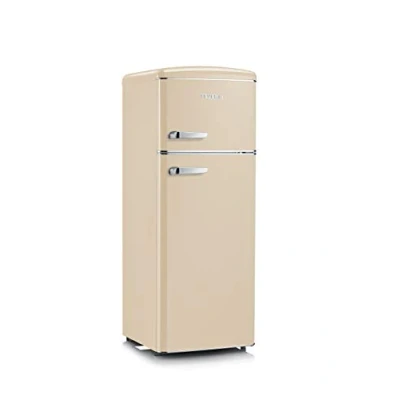 Imagen de SEVERIN frigorífico combi retro de 206 L, y congelador combinado 2 puertas, altura 146 cm, bajo consumo silencioso, crema, RKG 8933