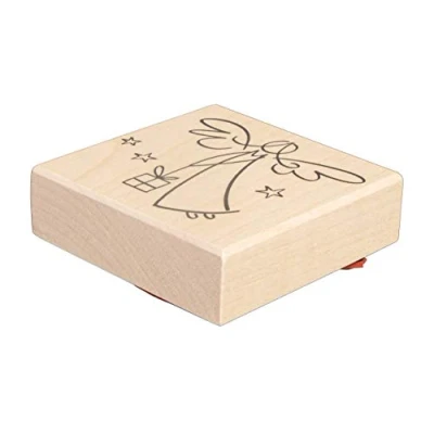 Imagen de Rayher Wood Mounted Rubber Stamp with Angel Design, Craft for Scrapbooking, Card Making and Crafting, Butterer, 7x7cm, 29214000