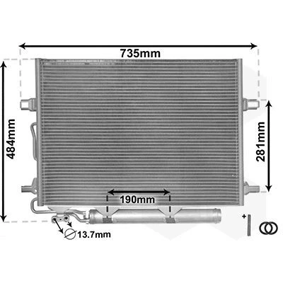 Imagen de VAN WEZEL 30005307 Condensador con secador Aluminio 590 MERCEDES BENZ: Clase E Berlina, CLS Coupé, T modell