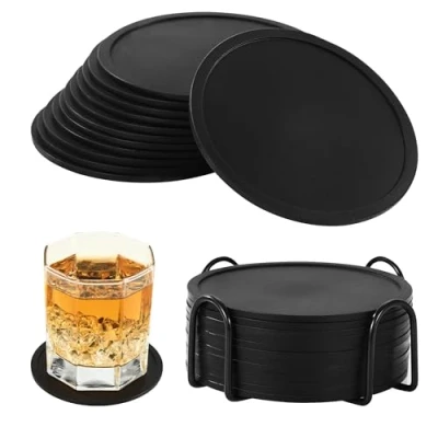 Imagen de 12 Piezas Posavasos de Silicona,Posavasos para Bebidas, Antideslizantes, con Soporte Todo Tipo Tazas en Cafeterías, Bares, Hogares y Mucho Más