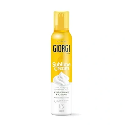 Imagen de Giorgi Line Sublime Cream, Espuma en Crema para Rizos Definidos, Hidratados y Elásticos sin Encrespamiento, No Engrasa, Fórmula Concentrada 0% Alcohol Siliconas, Fijación 5 200 ml
