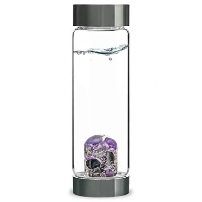 Imagen de VitaJuwel ViA GUARDIÁN Botella De Agua Con Piedras Preciosas (Turmalina Negra Amatista Cuarzo Claro)