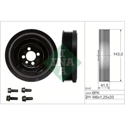 Imagen de Kit poleas, cigüeñal INA 544 0182 20