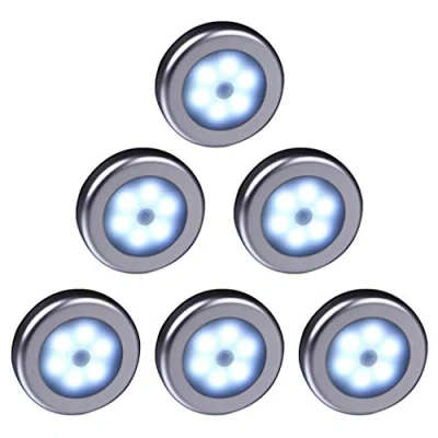 Imagen de WRalwaysLX luz LED para gabinete con sensor de movimiento inalámbrico que se pega en cualquier lugar, nocturna escaleras, pasillo, armario, cocina, dormitorio