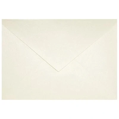 Imagen de Netuno 25 sobres nacarados cremosos DIN C6 114x162mm 120g Aster Metallic Cream con solapa engomada puntiaguda sin ventana para invitaciones boda Navidad cumpleaños cartas tarjetas fiestas bricolaje