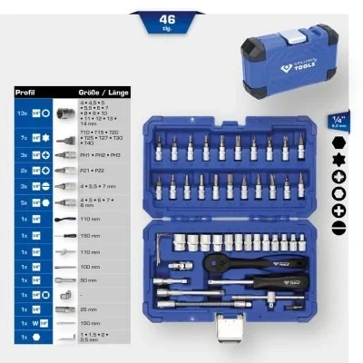 Imagen de KS TOOLS BT020046 Juego de tubos 46 1/4 cuadrado