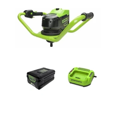 Imagen de Greenworks Taladro inalámbrico de 60 V sin escobillas (equivalente gas 58 cc) con batería 4 Ah y cargador 2 A, motor escobillas, bits disponibles por separado