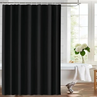 Imagen de LUKDUNG cortina de ducha poliéster, 180 x 200 cm, textil, antimoho, resistente al agua en el baño, lavable, para bañera o ducha, agua, lavable con 12 anillas