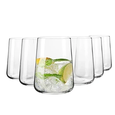 Imagen de Krosno Vasos de agua, bebidas y zumos Diseño elegante Vidrio sin plomo Set 6 unidades Capacidad 490 ml Perfectos para el Hogar, Restaurante Fiestas Aptos lavavajillas