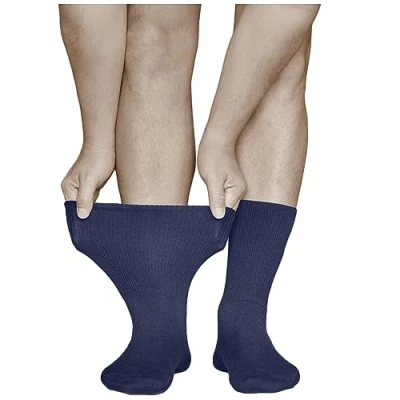 Imagen de vitsocks Calcetines Extra Anchos Diabéticos No Aprietan Homme (3 PARES) Pies Hinchados, azul marino, 44 46
