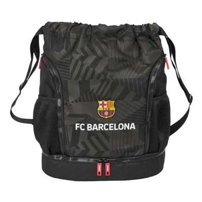 Imagen de F.C. BARCELONA BLACK Mochila Saco, Mochila, Ideal para Niños de Diferentes Edades, Cómoda y Versátil, Calidad Resistencia, 34x15x43 cm, Color Negro