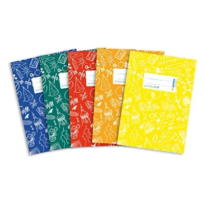 Imagen de HERMA 20215 fundas formato A5 SCHOOLYDOO, para cuadernos escolares con etiqueta, de polipropileno resistente y lavable, 5 unidades, multicolor