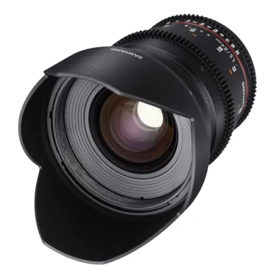 Imagen de Samyang F1312801101 Objetivo para vídeo VDSLR Canon EF (Distancia Focal Fija 24mm, Apertura T1.5 22 ED AS IF UMC II, diámetro Filtro: 77mm), Negro