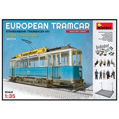 Imagen de MiniArt Tramcar 38009 1:35 Tranvía Diorama m. Base/Zub. Réplica Fiel, construcción, Kit de plástico, Manualidades, aficiones, Pegado, maqueta, Montaje, sin barnizar, Color Various, Mittel
