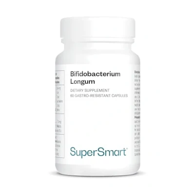 Imagen de Supersmart Bifidobacterium Longum Probioticos &amp; Prebioticos para la Salud Intestinal Flore No OMG Libre de Gluten 60 Cápsulas DR