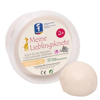 Imagen de Feuchtmann 628 1518 1 MEINE EBLINGSKNETE EDU Edition Plastilina para niños en color blanco, 500 g lata de pasta modelar, a partir 2 años
