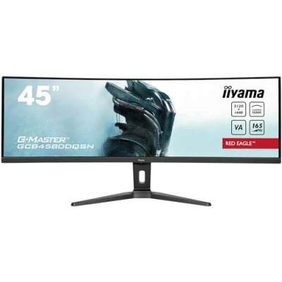 Imagen de iiyama GCB4580DQSN B1 44,5&quot; DQHD Panel VA, Curvo Gaming 1500R, G Master Red Eagle, 5120x1440, 165Hz, 450cd/m², 0,8ms MPRT, Altavoces, USB C Dock (LAN, 90W PD), DisplayPort, 2X HDMI 2.1, KVM, USB3.2x3