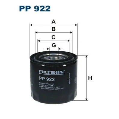 Imagen de FILTRON PP 922 Filtro Combustible enroscable MAZDA: Serie B Pick up, E Furgón