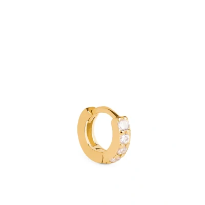 Imagen de SINGULARU Pendiente Suelto Aro Cleo S. Plata de Ley 925 con Acabado Baño Oro 18 Kt. Cierre Congo. Joyas para Mujer
