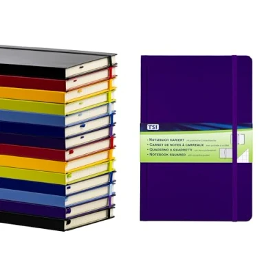 Imagen de TSI Cuaderno A5 cuadriculado, color índigo, 192 páginas, número de referencia 63555 IN