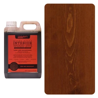 Imagen de Littlefair&#039;s Tinte para Madera 5ltr Acabado Premium, Fácil de Usar y Limpiar Basado en Agua, Seguro Ecológico Disponible Muchos Colores Color: Caoba muy roja
