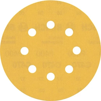 Imagen de Bosch Professional 50 x Lijas Expert C470 con 8 agujeros, para Madera dura, Pintura sobre madera, 125 mm, Grano 400, Accesorios Lijadora excéntrica