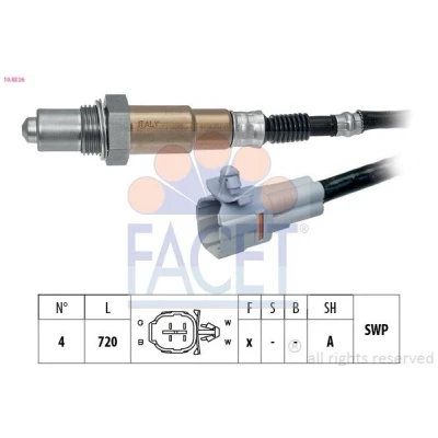 Imagen de FACET 10.8526 Sonda lambda con material de fijación térmico, plana, Rosca engrasada SUZUKI: Jimny Todo terreno, abierta, SUV