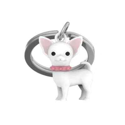Imagen de Meta[l]morphose METALMORPHOSE MTM254 01 Llavero de chihuahua blanco y collie rosa