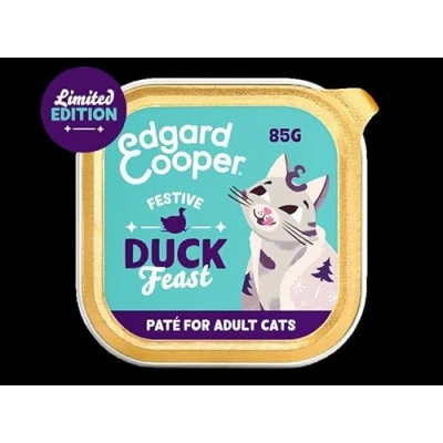 Imagen de Edgard &amp; Cooper Comida Húmeda Gatos Esterilizados o Activos Gato Adulto Trozos en Salsa Natural Sin Cereales Latas 85g x 6 Festín Navideño con Pollo/Venado/Pavo, Alimentación Sana Sabrosa y Equilibada