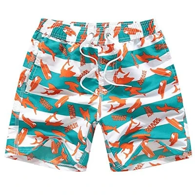 Imagen de FedMois Shorts de Playa Bañador Niños con Forro Mesh (Pack 1), Naranja, 7 8 años