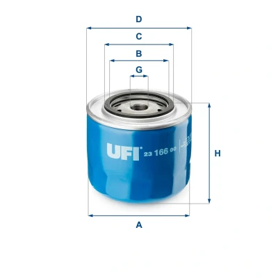 Imagen de UFI 23.166.00 Filtro de aceite 3/4 16 UNF con válvula bloqueo retorno enroscable FIAT: Ducato II Camión plataforma/Chasis