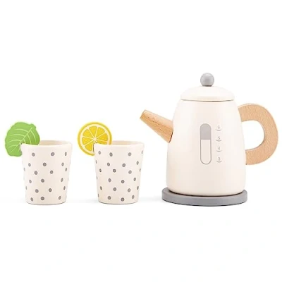 Imagen de New Classic Toys Children&#039;s Toy Kettle Set Juego de Tetera Juguete Madera, Multicolor, Talla única (10711)