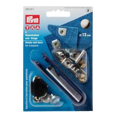 Imagen de Prym 265811 Corchete Pant. 13mm remach.pl/BR.+herr. Manos, Metal, Plata/Bronce, 13 mm