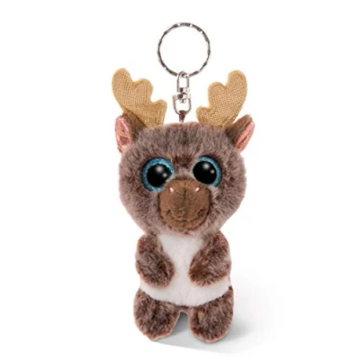 Imagen de NICI 46615 GLUBSCHIS Cuddly Soft Toy Reindeer Cocoa Fee, with Keyring, Sweet keeholder, 9cm, Brown