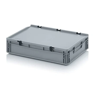 Imagen de Auer Packaging Eurocontenedor + tapa con bisagra ED 64/12 HG 24 l caja de plástico 60 x 40 13,5 cm, asas cerradas Contenedor Industrial almacenamiento