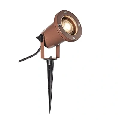 Imagen de SLV luminaria de estaca BIG NAUTILUS QPAR51/lámpara exterior para iluminar el jardín, la terraza, las plantas, los caminos, estanque, LED exterior/GU10 IP65 11.W óxido (1001964)