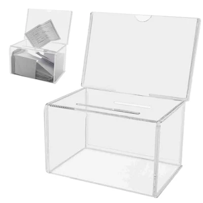 Imagen de Deflect o Caja para sugerencias propinas con soporte cartel (152 x 102 mm), transparente