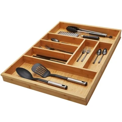 Imagen de ORGA BOX 3 Cubertero BAMBOO para 80 cm cajones (473 x 697 mm) con 7 compartimentos inserto de madera cocinas Nobilia a partir agosto 2012