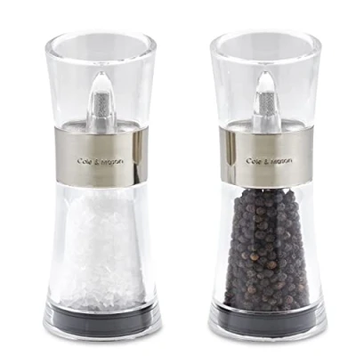 Imagen de Cole &amp; Mason H581780 Flip 180 Cromo Molinillos de Sal y Pimienta, Classic Inverta, Acrílico, 154mm, Caja Regalo, Incluye 2 x Molinos