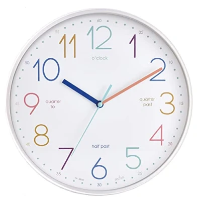 Imagen de Acctim Afia Teaching Kids Reloj de Pared para niños (30 cm), Color Blanco